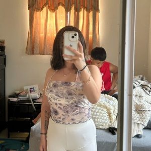 floral halter crop top